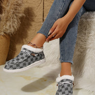 Printed Round Toe Flat Slip-Ons