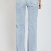 RISEN Full Size High Rise Distressed Wide Leg Jeans