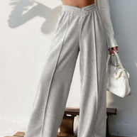 Perfee Elastic Waist Wide Leg Pants