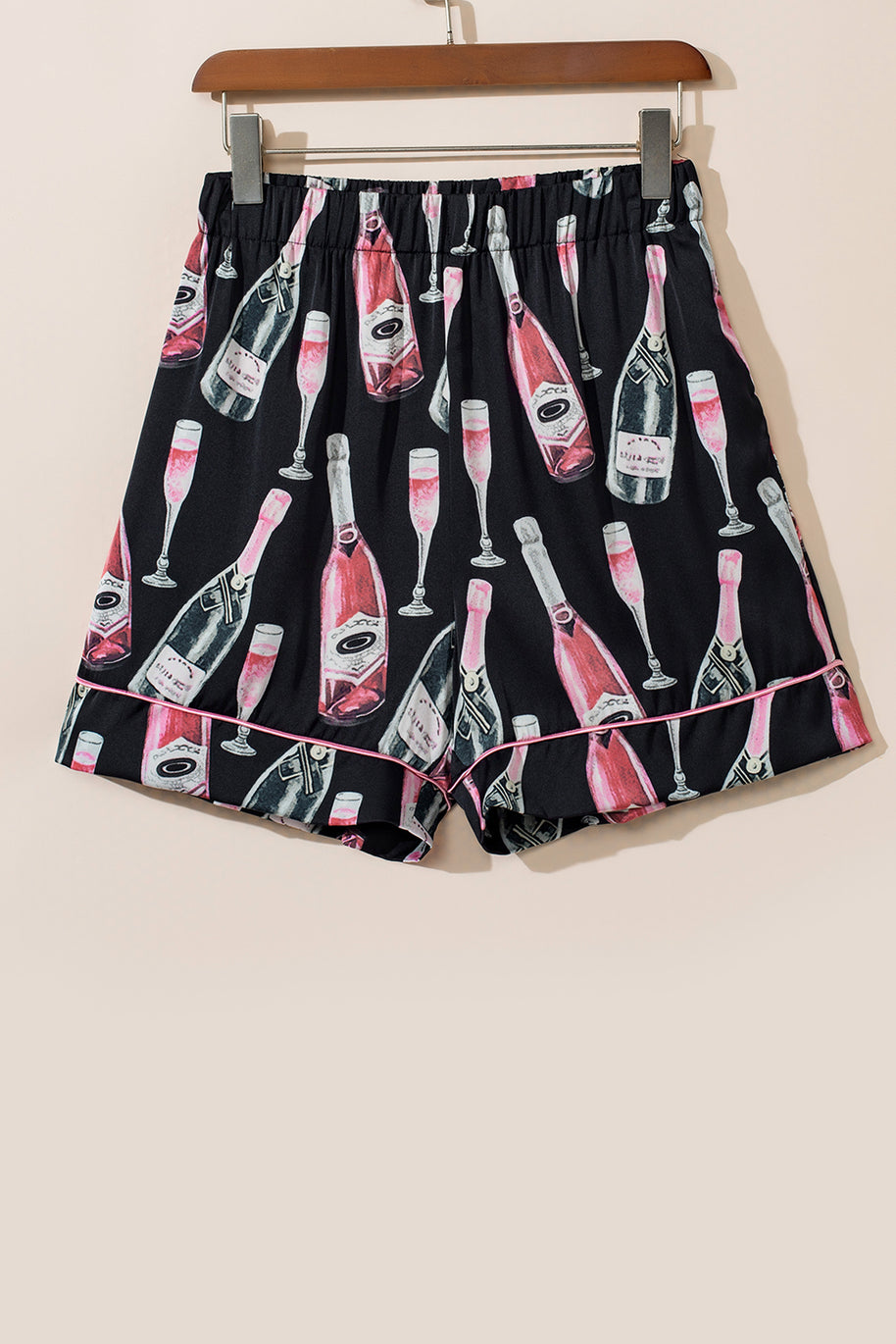 Champagne Print Short Sleeve Top and Shorts Set