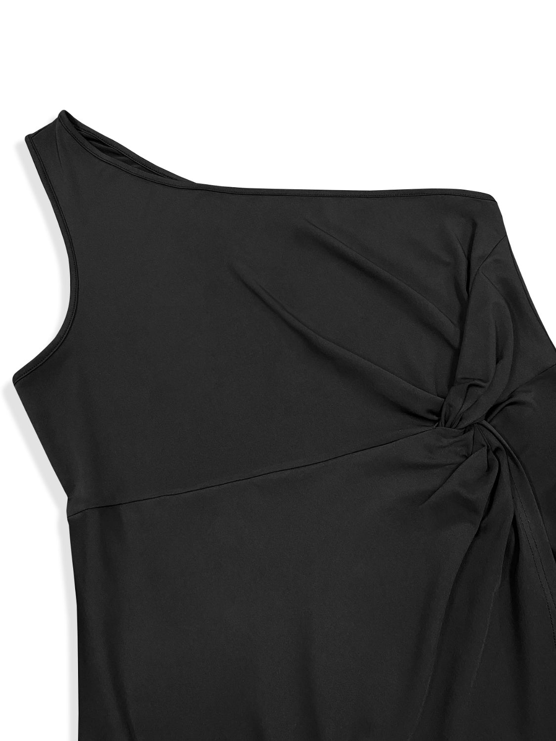 Plus Size Twisted One Shoulder Sleeveless  Dress