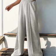 Perfee Elastic Waist Wide Leg Pants