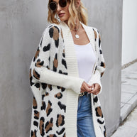 Angel Wings Leopard Pattern Fuzzy Cardigan