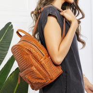 SHOMICO Certainly Chic Faux Leather Woven Backpack