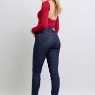 Judy Blue skinny jeans with heart-shaped back pockets, high-rise fit.