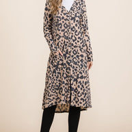 Celeste Full Size Leopard V-Neck Long Sleeve Cardigan