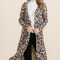 Celeste Full Size Leopard V-Neck Long Sleeve Cardigan