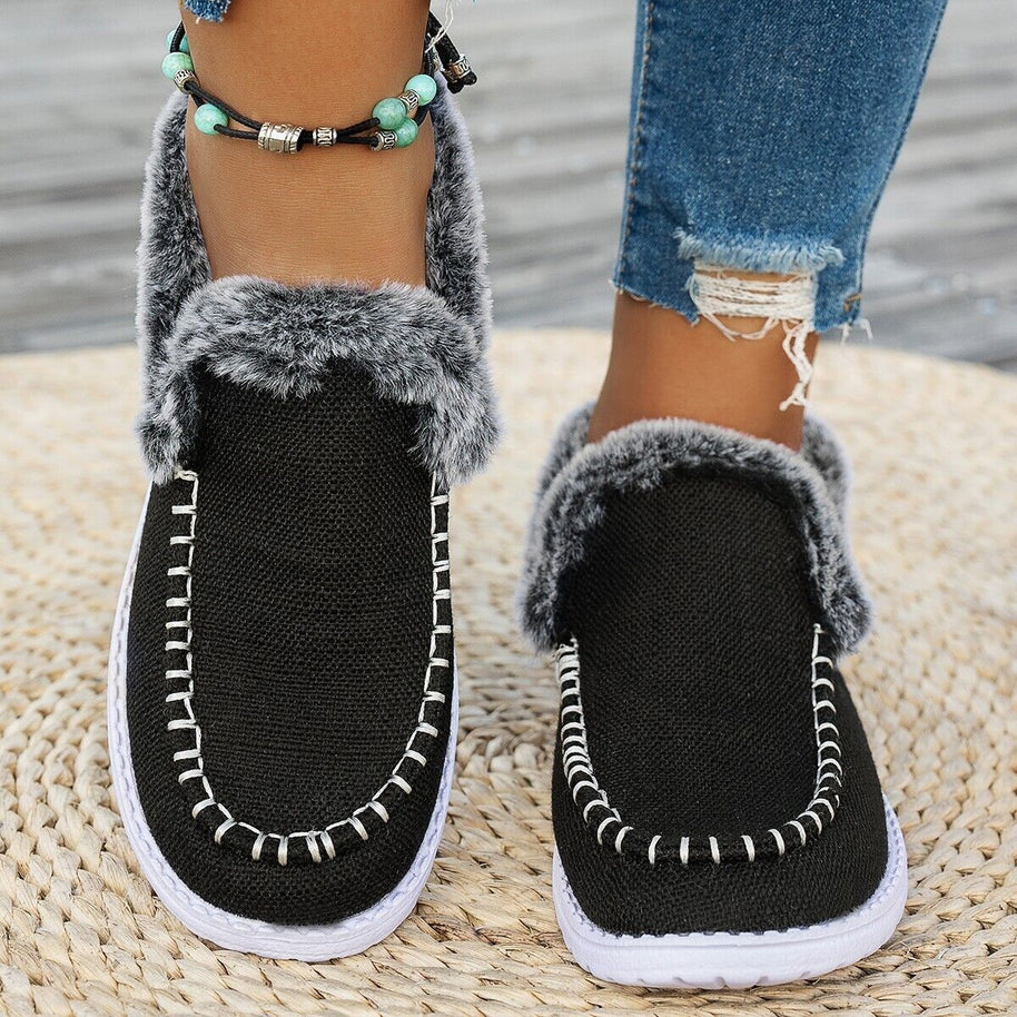 Canvas Round Toe Flat Slip-Ons