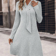 Ribbed Long Sleeve Sweater Dress