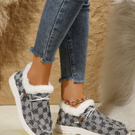 Printed Round Toe Flat Slip-Ons