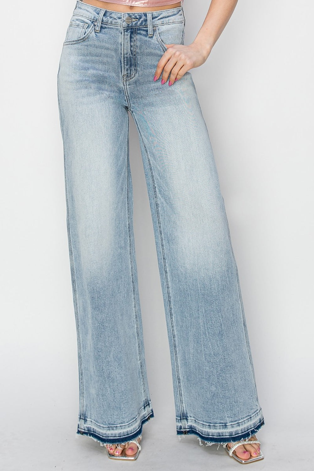 Risen Full Size High Rise Wide Leg Jeans