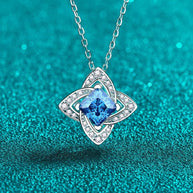 1 Carat Moissanite Floral Pendant Necklace