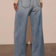 Tied Wide Leg Jeans with Pockets