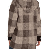 Plaid Long Sleeve Hooded Coat