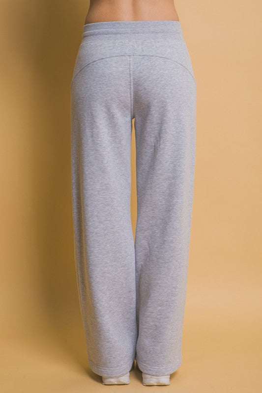 Love Tree Drawstring Wide Leg Sweatpants with Pockets, Gray.