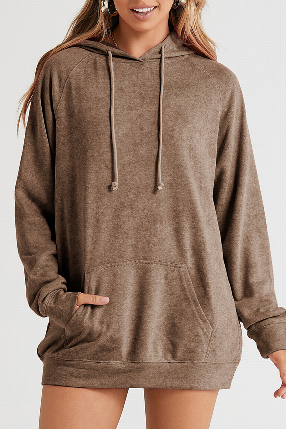 Drawstring Long Sleeve Oversize Hoodie