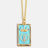 Tarot Card Pendant Stainless Steel Necklace