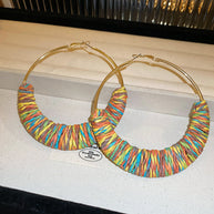 Alloy Grass Vine Hoop Earrings