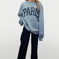 PARIS Round Neck Long Sleeve Air Scuba Sweatshirt