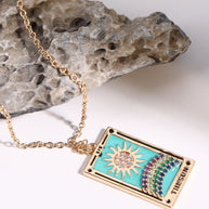 Tarot Card Pendant Stainless Steel Necklace