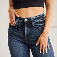 RFM Full Size Tummy Control High Waist Raw Hem Jeans