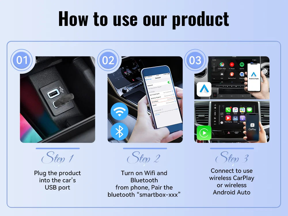 Mini Wireless Carplay and Android Auto Adapter