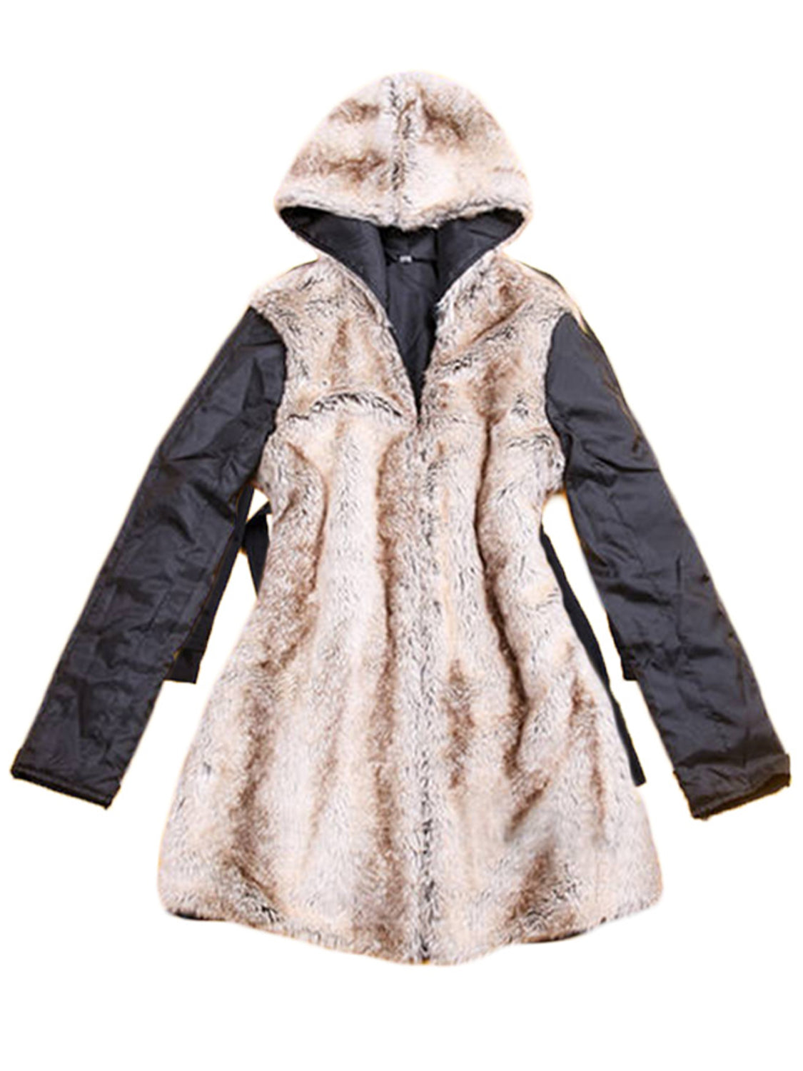 Ivy Lane Full Size Hooded Jacket with Detachable Liner, Three-Way Wear, Black with Fur Detail