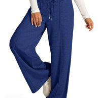 Drawstring Elastic Waist Wide Leg Pants