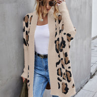 Angel Wings Leopard Pattern Fuzzy Cardigan