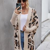 Angel Wings Leopard Pattern Fuzzy Cardigan