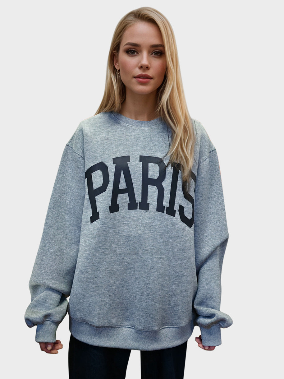 PARIS Round Neck Long Sleeve Air Scuba Sweatshirt