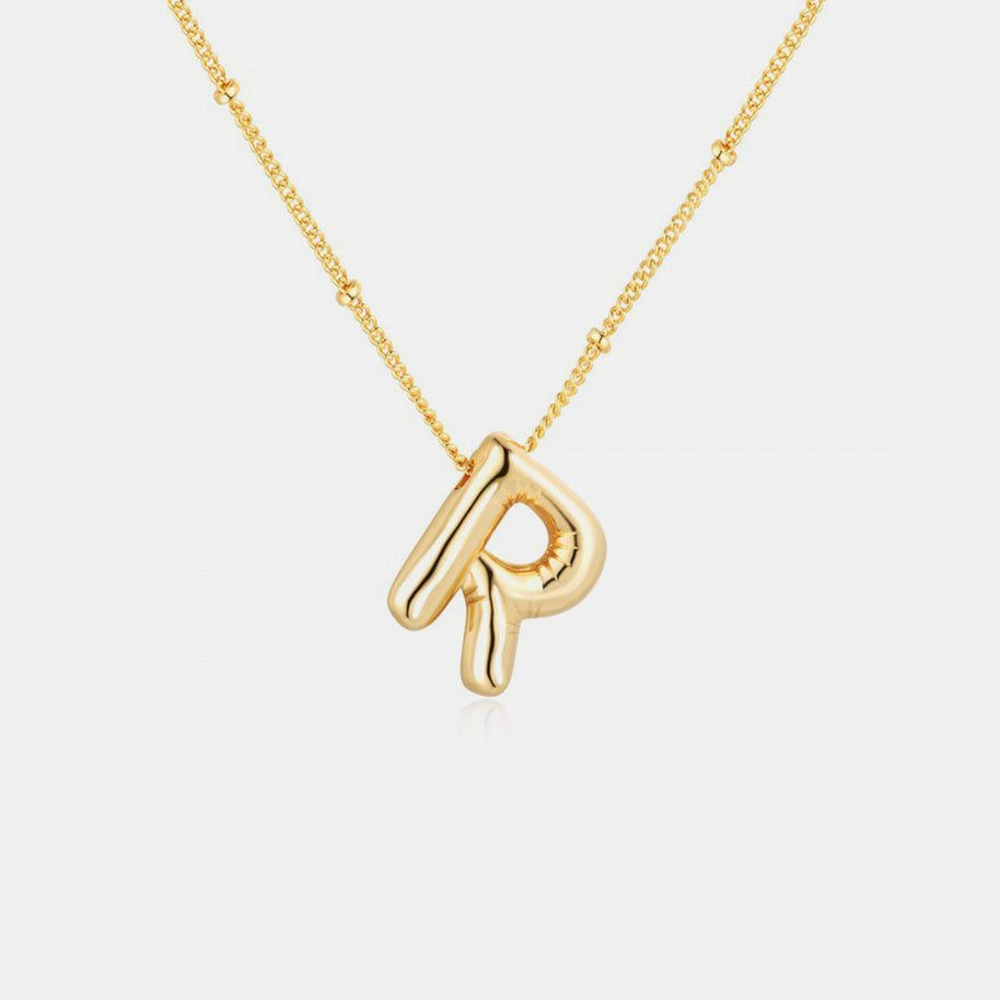 Gold-Plated Bubble Initial Necklace