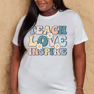 Full Size TEACH LOVE INSPIRE Graphic Cotton T-Shirt