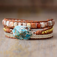 Handmade Natural Stone Copper Bracelet