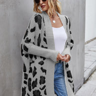 Angel Wings Leopard Pattern Fuzzy Cardigan