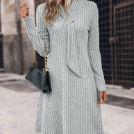 Ribbed Long Sleeve Sweater Dress